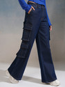 Tokyo Talkies Wide Leg Women Dark Blue