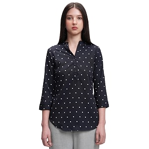 Tokyo Talkies Womens Polka Dots Mandarin Collar