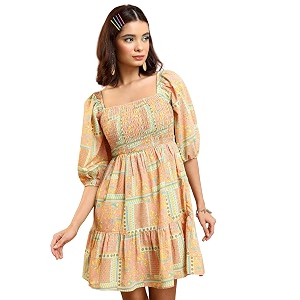 Tokyo Talkies Womens Short Sleeves Square Neck
