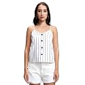 Tokyo Talkies Women39s Striped Cotton Crop Top