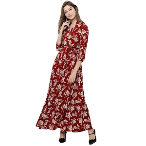 Tokyo Talkies Womens Three-Quarter Sleeves V-Neck Printed