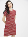 Tokyo Talkies Women A-line Maroon Midi/Calf Length Dress
