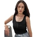 Tokyo Talkies Women Pure Cotton Tops for Woman|Slim Fit Tops for Women Western|top for Women Stylish Western|Korean Tank Tops|All Day Crop Top Tees