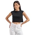 Tokyo Talkies Women Pure Cotton Tops for Woman|Regular Fit Slim fit Crop Tops for Women Western|Top Tshirt for Women Stylish Western|Suitable for Casual and Workwear