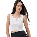 Tokyo Talkies Women Pure Cotton Tops for Woman|Slim Fit Tops for Women Western|top for Women Stylish Western|Korean Tank Tops|All Day Crop Top Tees