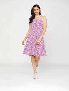 Tokyo Talkies Women Skater Purple Knee Length