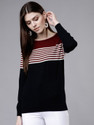 Tokyo Talkies Women Woven Round Neck Black