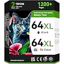 TOKYOINK 64XL Ink Cartridges Black and Color Compatible for HP 64 64XL Ink