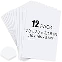 ToLanbbt 12 Pack White Foam Board, 20 x 30 x 3/16" Thick Foam Core Acid Free Poster Foamboard for Art Craft Projects, Painting, Displaying, Signage, Wedding, School