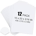 ToLanbbt 12 Pack White Foam Board, 16 x 20 x 3/16" Thick Foam Core Acid Free Poster Foamboard for Art Craft Projects, Painting, Displaying, Signage, Wedding, School