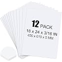 ToLanbbt 12 Pack White Foam Board, 18 x 24 x 3/16" Thick Foam Core Acid Free Poster Foamboard for Art Craft Projects, Painting, Displaying, Signage, Wedding, School