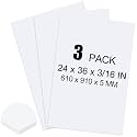 ToLanbbt 3 Pack White Foam Board, 24 x 36 x 3/16" Thick Foam Core Acid Free Poster Foamboard for Art Craft Projects, Painting, Displaying, Signage, Wedding, School
