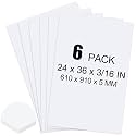 ToLanbbt 6 Pack White Foam Board, 24 x 36 x 3/16" Thick Foam Core Acid Free Poster Foamboard for Art Craft Projects, Painting, Displaying, Signage, Wedding, School