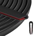 ToLanbbt Rubber Edge Trim U Channel - 1/16" Self Adhesive Sheet Metal Edge Guard Protector, EPDM Seal Strip for Car Doors, Steel Plates, Glass, Hatches, Table Corners, Fit 1/16"(1.6mm), 10Ft, Black