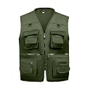 TOLOER Men39s Summer Fishing Vest Multi Pockets