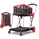 TOLRET Shopping Cart with Wheels, 200 lbs Capacity Grocery Cart on Wheels