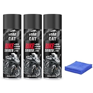 tom cat bikescooter shiner sprayquick bike glossy spray polish motorbike shine spray  bike shiner  bike chrome plastic metal amp tyre shine  pack of 3 - formulation 110x