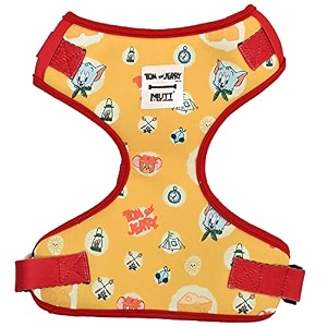 tom and jerry x mutt of course - cheese dog harness  neck- 16- 2234 l  easy control chest belt for large dogs like golden retriever labrador etc  washable and adjustable dogs harness  for all kinds of weather