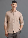 Tom Mackler Men Solid Casual Beige Shirt