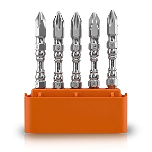 tomahawk dsc-0065 ph2 magnetic phillips double ended screwdriver bits 1434 hex shank 256-inch 65mm length s2 steel power tool bit for electric drill amp driver