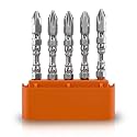 TOMAHAWK® DSC-0065 PH2 Magnetic Phillips Double Ended Screwdriver Bits 1/4" Hex Shank 2.56-Inch (65mm) Length S2 Steel Power Tool Bit for Electric Drill & Driver
