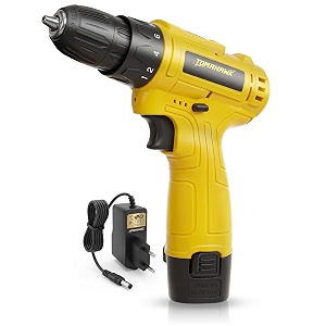 tomahawk tcd-12d 12v cordless drill amp screwdriver  600 rpm  24nm max torque  10mm keyless chuck  single 15ah battery with charger  drill machine for wood steel amp aluminium
