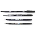 Tombow Fudenosuke Pen Combo - Hard (GCD-111), Soft (GCD-112), Dual Brush(GCD-121) and Dual Pen Black (N15) - Set of 4