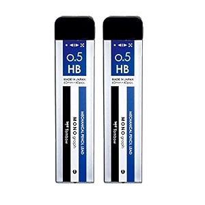 tombow mono graph mechanical black pencil lead 2 hb 05mm 40 leads tube