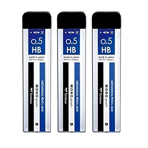 tombow mono graph mechanical black pencil lead 3 hb 05mm 40 leads tube