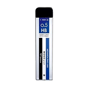 tombow mono graph mechanical black pencil lead 1 hb 05mm 40 leads tube