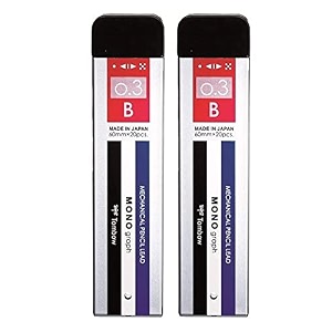 tombow mono graph mechanical black pencil lead 2 b 03mm 20 leads tube