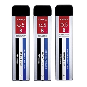 tombow mono graph mechanical pencil lead 3 b 05mm 40 leads tube