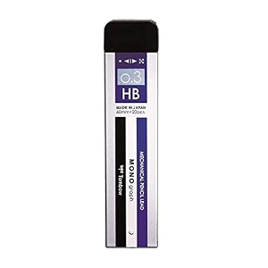 tombow mono graph mechanical black pencil lead 1 hb 03mm 20 leads tube