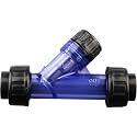 TOMEX 1'' Y-Strainer, Clear UPVC Sediment Y-Strainer, True Union Y-Strainer W/stainless steel 40 Mesh, NPT Female [NPT 1 Inch]