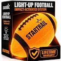 TOMLEON Glow in The Dark Football | Ultra-Bright Double LED Light-Up Football Size 6 with 3 Extra Batteries and Pump for Kids & Teens Ages 6+ | Outdoor Fun for Evening Play, Camping & Beach Games