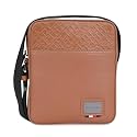 TOMMY HILFIGER Genuine Leather Cross Body for Men, Black, PORTOBELLO