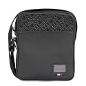 TOMMY HILFIGER Genuine Leather Cross Body for Men, Black, PORTOBELLO