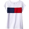 Tommy Hilfiger Girls' Short Sleeve Flag Logo Tee, Soft &amp; Comfortable