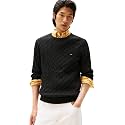 Tommy Hilfiger Men's Cable Knit Crewneck Sweater Lightweight Pullover