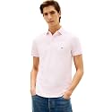 Tommy Hilfiger Men's Short Sleeve Polo Shirts in Slim Fit with Stretch and Organic Pique Cotton