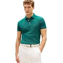 Tommy Hilfiger Men's Short Sleeve Polo Shirts in Slim Fit with Stretch and Organic Pique Cotton