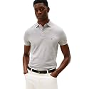 Tommy Hilfiger Men's Short Sleeve Polo Shirts in Slim Fit with Stretch and Organic Pique Cotton