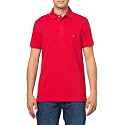 Tommy Hilfiger Men's Short Sleeve Polo Shirts in Slim Fit with Stretch and Organic Pique Cotton