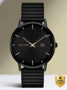 tommy hilfiger ncth1791655 tommy hilfiger black dial black stainless steel strap analog watch  - for men