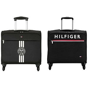 tommy hilfiger polyester spinner softshell 45 cms luggage- suitcase8903496163896_dark black orlean plus polyester overnighter with 15 inch laptop pocket dark black one size multicolor