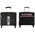 Tommy Hilfiger Polyester Spinner Softshell 45 Cms Luggage- Suitcase(8903496163896_Dark Black) Orlean Plus Polyester Overnighter with 15 Inch Laptop Pocket Dark Black, One Size, Multicolor