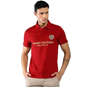 Tommy Hilfiger Solid Cotton Slim Fit Mens