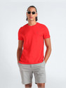 TOMMY HILFIGER Solid Men Round Neck Red