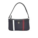 Tommy Hilfiger Striped Beige Pu Shoulder Bag