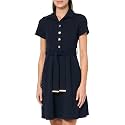 Tommy Hilfiger Women's Scuba Midi Tie Waist Dress